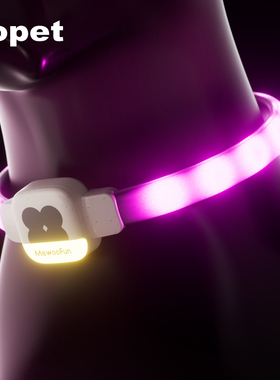 狗项圈狗狗发光项圈狗夜行灯遛狗夜灯防走失宠物夜间发光狗灯项圈