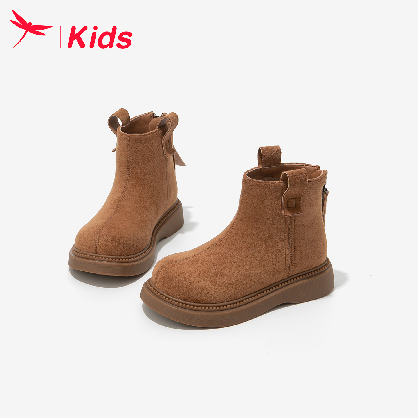 【清仓】红蜻蜓女童鞋子儿童马丁短靴女孩2026新款冬季加绒二棉鞋