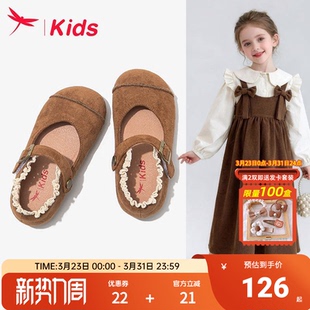 红蜻蜓女童鞋子儿童勃肯鞋公主2026新款春季女宝宝软底小皮鞋单鞋