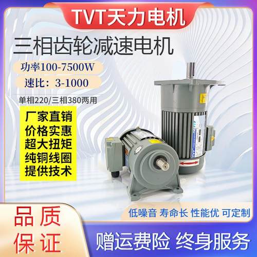 TVT天力立式三相减速电机380V卧式变频调速齿轮马达