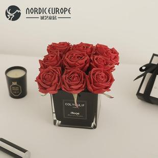 诚怡大红感保湿模拟玫瑰客厅餐桌装饰花节日礼品人造花模拟花