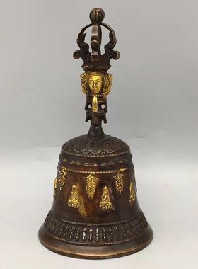 纯铜手摇铃三清铃铛客厅家居装饰铜铃挂件黄铜金刚杵铃铛家居用品