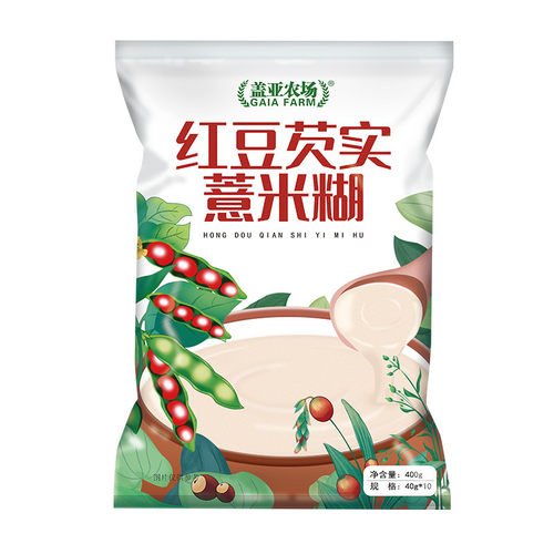 盖亚农场红豆芡实薏米糊g独立小包装营养早餐冲饮即食免煮代餐