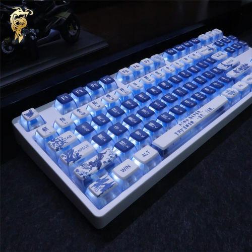 青花瓷四面测透高透光光污染键帽