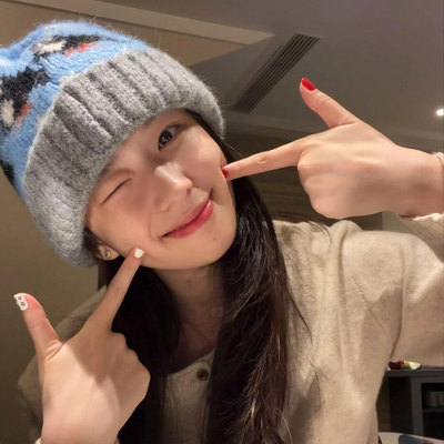 畔若月可爱甜美毛线帽