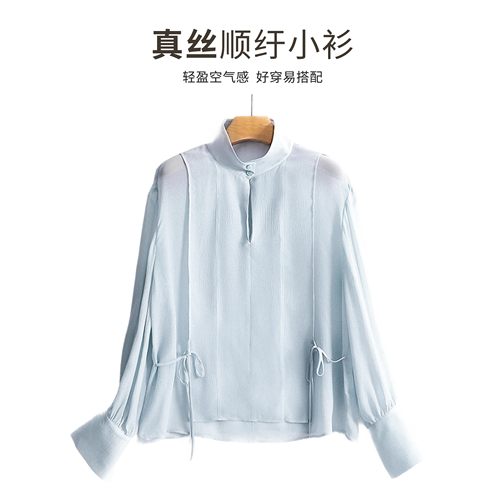 真丝衬衫100%桑蚕丝通勤小衫外衫