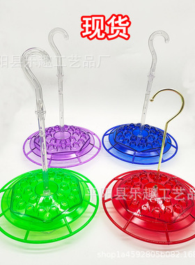 新款Hummingbird Feeder悬挂式红色圆形带钩蜂鸟喂食器花园喂鸟器
