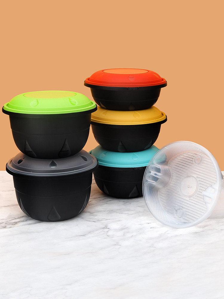 高档锁扣餐盒麻辣烫火锅酸菜鱼加厚圆形外卖防盗商用打包盒汤碗