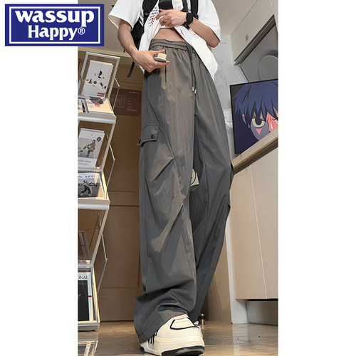 WASSUPHAPPY秋季直筒休闲裤子男