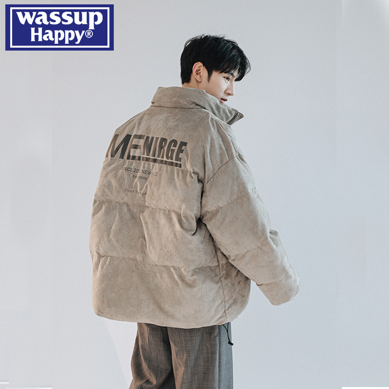 WASSUPHAPPY冬季复古立领棉服男