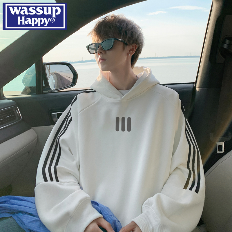 WASSUPHAPPY春秋季连帽卫衣男