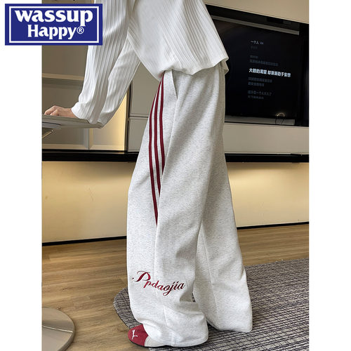 WASSUPHAPPY重磅三条杠休闲裤男