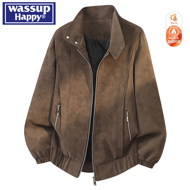 WASSUPHAPPY冬季立领夹克外套男