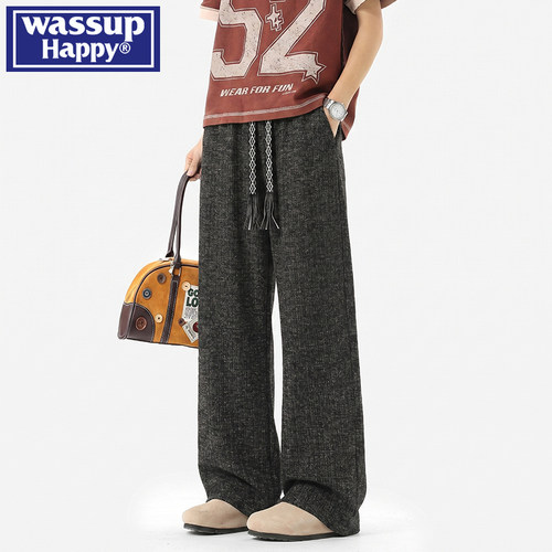 WASSUPHAPPY休闲裤子男宽松百搭