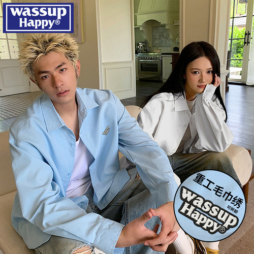 WASSUPHAPPY秋季长袖衬衫外套男