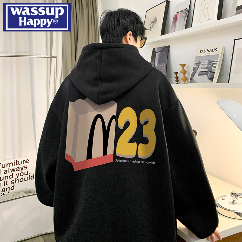 WASSUPHAPPY秋冬季连帽卫衣男