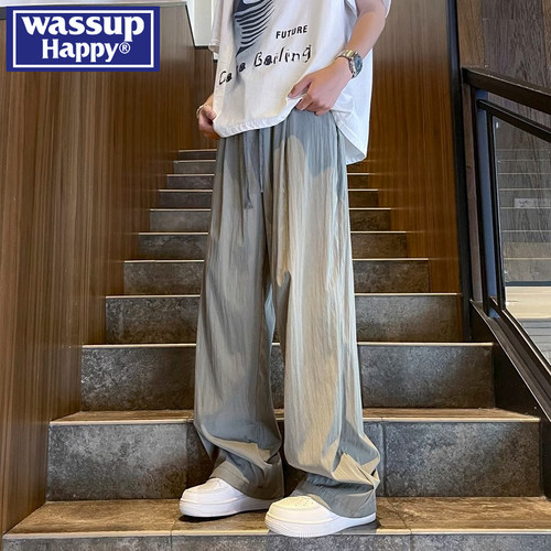 WASSUPHAPPY美式直筒休闲裤子男
