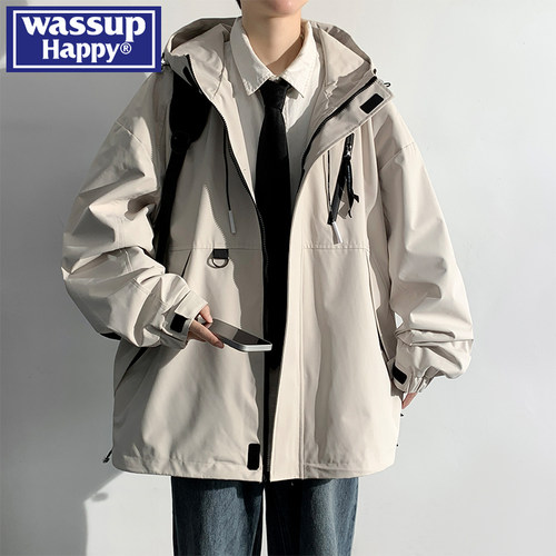 WASSUPHAPPY春秋季冲锋衣夹克男