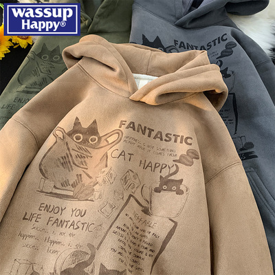 WASSUPHAPPY春秋季连帽卫衣男