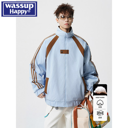 WASSUPHAPPY冬季立领棉服外套男