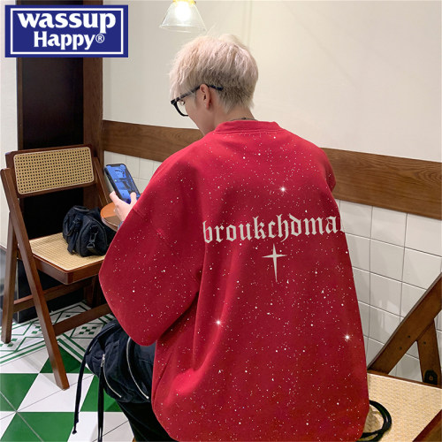 WASSUPHAPPY夏季纯棉短袖t恤男