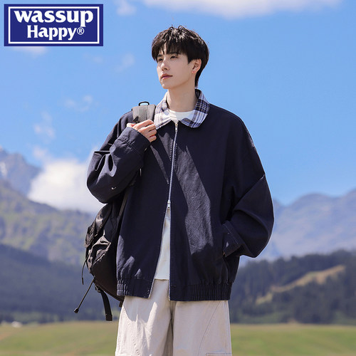 WASSUPHAPPY春秋翻领夹克外套男