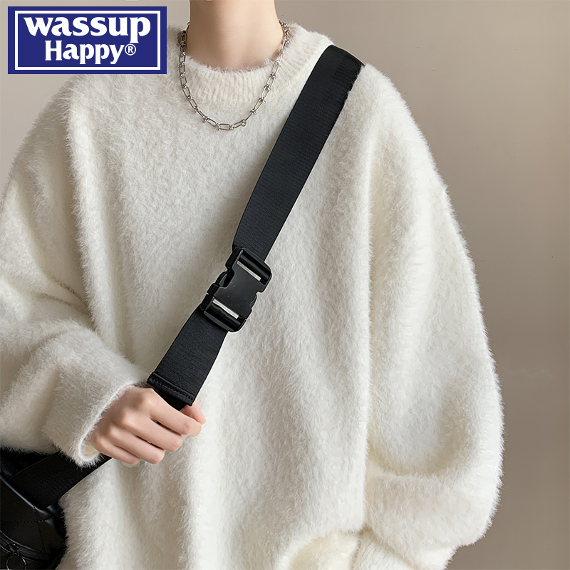 WASSUPHAPPY秋冬保暖圆领卫衣男