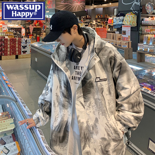 WASSUPHAPPY春秋连帽夹克外套男