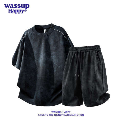 WASSUPHAPPY套头圆领短袖t恤男