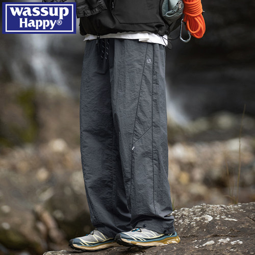 WASSUPHAPPY山系潮牌工装裤子男