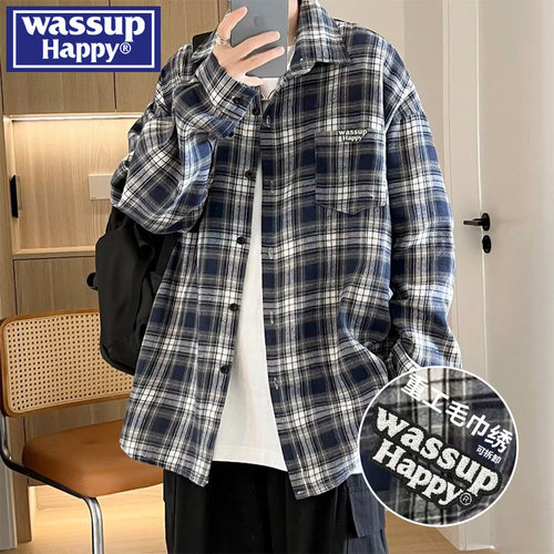 WASSUPHAPPY秋季长袖衬衫外套男