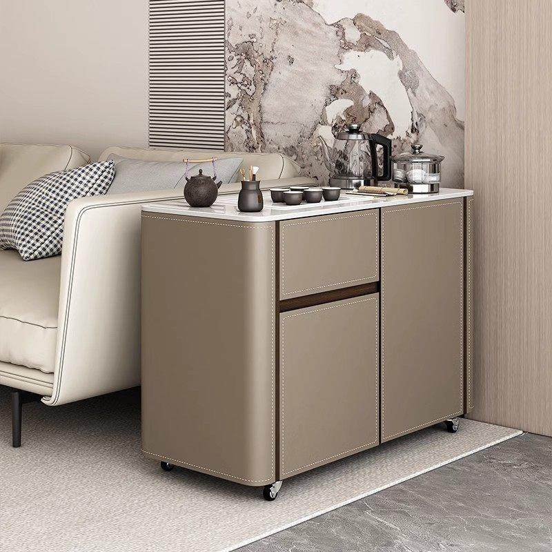 移动茶几小茶柜家庭沙发侧柜现代简约鞍皮石板茶几阳台茶车,住宅家具,家用茶台/茶桌,淘宝优惠券,粉丝福利购,淘宝优惠卷