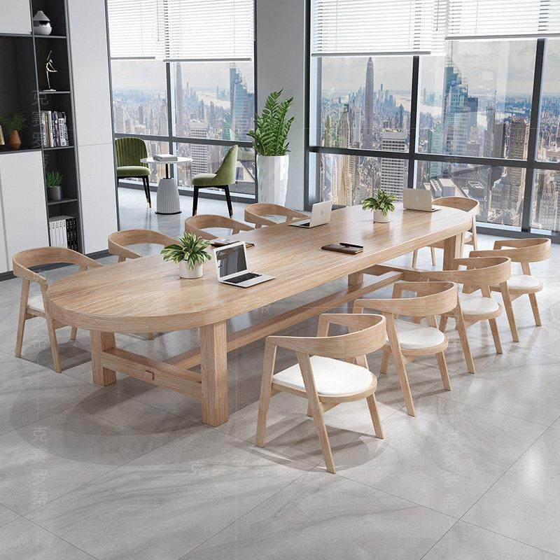 椭圆形实木会议桌工业风办公桌简约现代大型洽谈桌椅组合北欧长桌,商业/办公家具,会议桌,淘宝优惠券,粉丝福利购,淘宝优惠卷