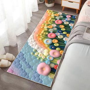 卧室床边地毯加厚防滑吸水家用加密短毛耐脏易打理免洗长方形地毯