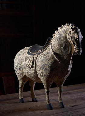 唐马摆件中式古风办公室装饰工艺品客厅开业中国风博古架玄关软装