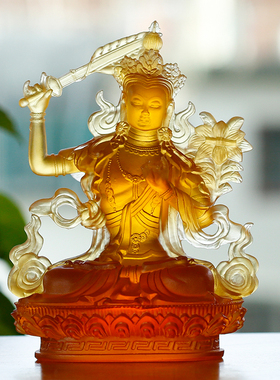 古法琉璃文殊菩萨佛像多尺寸