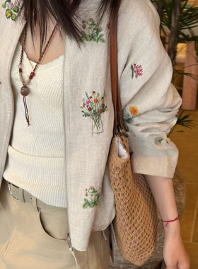 一念26年春款高级感刺绣拉线短外套(不含下装+内搭+项链)w861