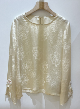 一念26年早春女装新中式珍珠镶嵌提花国风上衣小衫YS3-TDC-0899