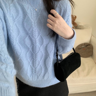SYW572 含27.9绵羊毛 一念轻奢店麻花经典 极简套头加厚保暖毛衣