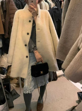 一念店轻奢质感毛绒中长羊毛外套(配腰带)（含100羊毛）68101