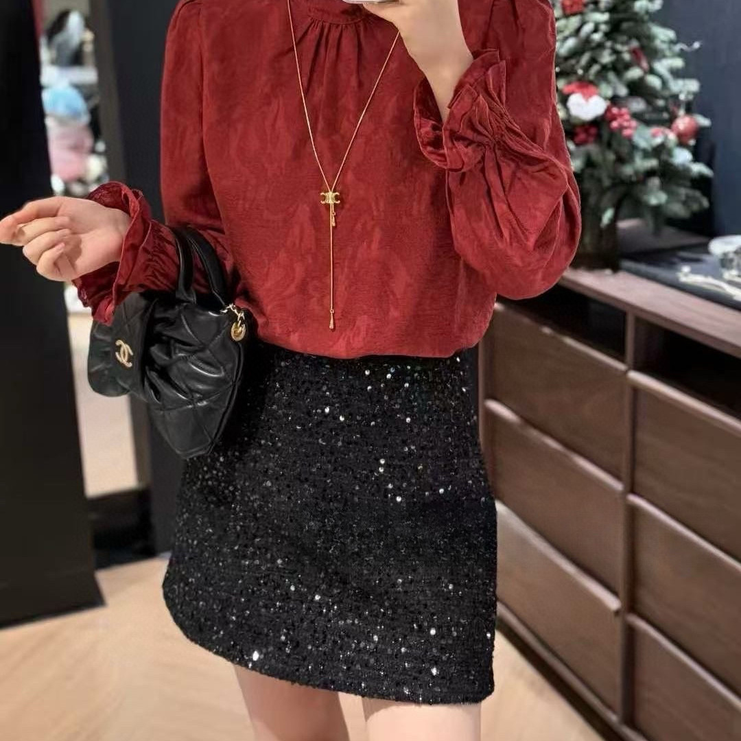 一念26年早春花边天丝棉提花后系扣小衫(不含任何配件)SY25634