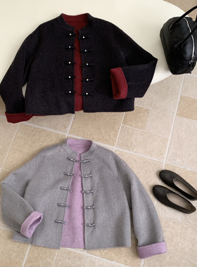 一念季氛围感～新中式气质盘扣百搭羊毛外套（含70羊毛）120702-W