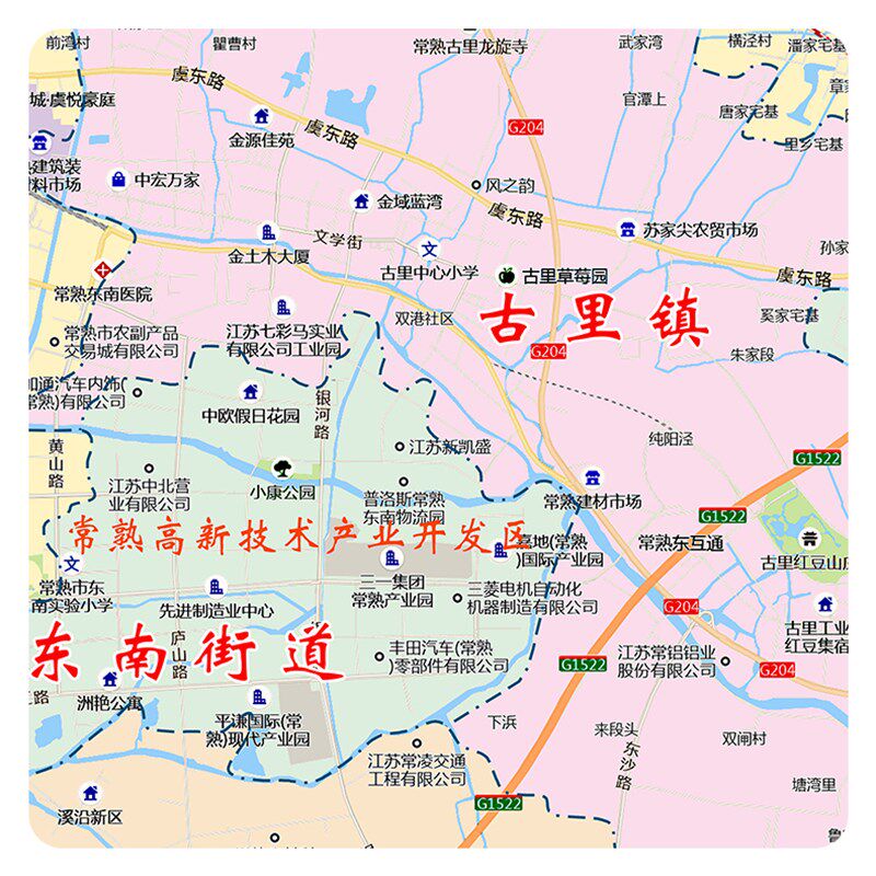 常熟市地图2025苏州市地图定制交通行政新版电子挂图贴图