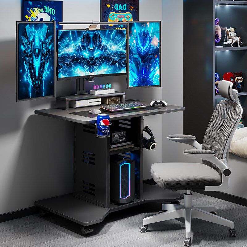 实木电脑桌小型家用台式电竞桌单人书桌小户型卧室床边移动小桌子