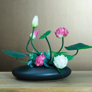仿真荷花莲花花艺套装家居客厅电视柜茶几绢花假花装饰品摆设花