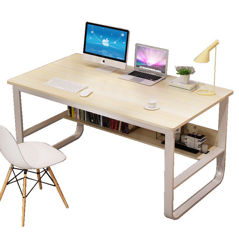电脑桌台式家用写字桌简约现代钢木办公桌双人桌卧室简易桌学习桌