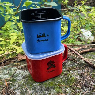 精选肥龙珐琅搪瓷方形加厚加大容量1.8L卷边方形保鲜盒泡面碗杯快