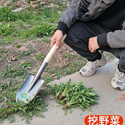 小铁锹户外钓鱼车载小铲子锰钢淬火短把小锹便携式家用种花挖野菜