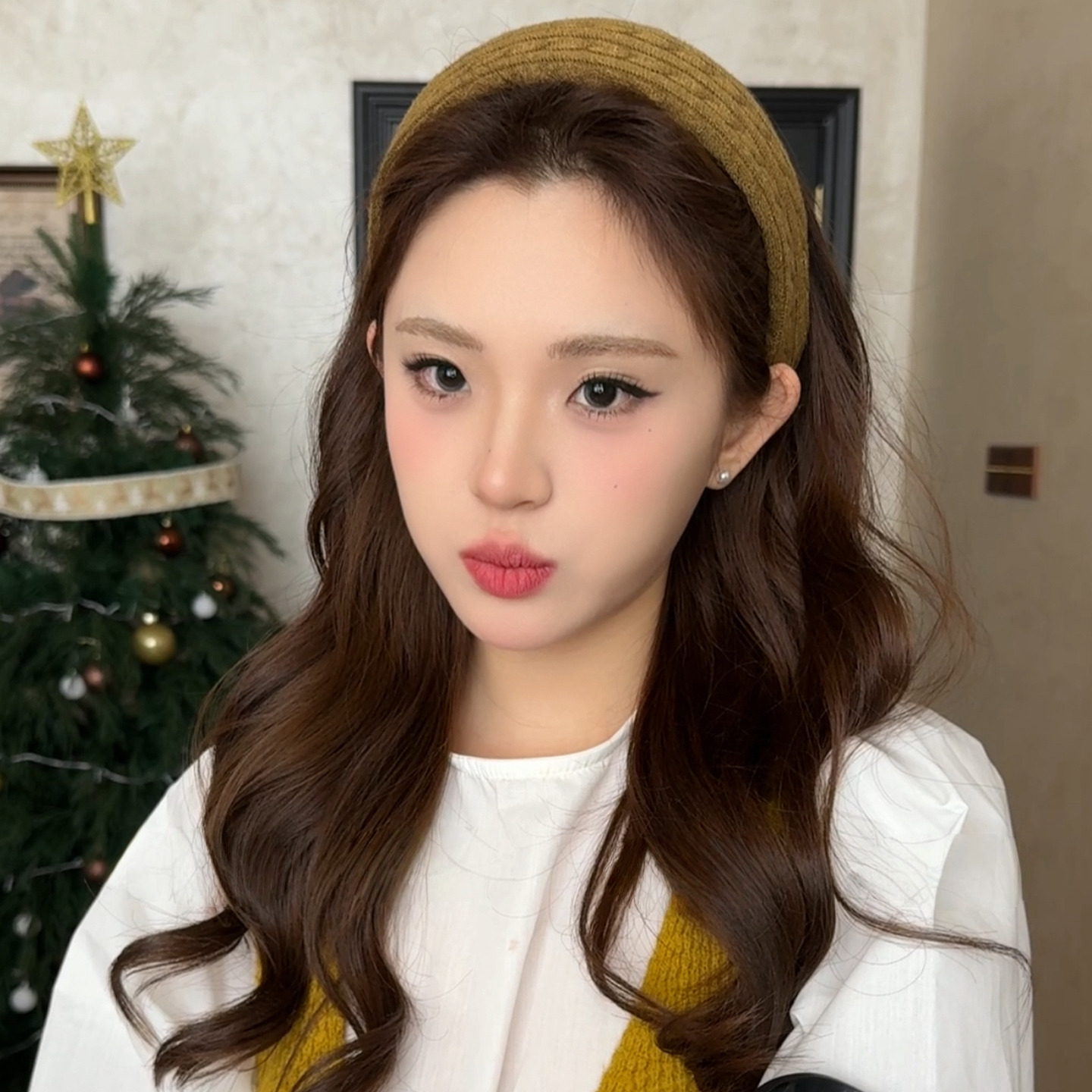 毛线针织宽边发箍日常外戴发捆头箍高颅顶压发卡子甜美显脸小发饰