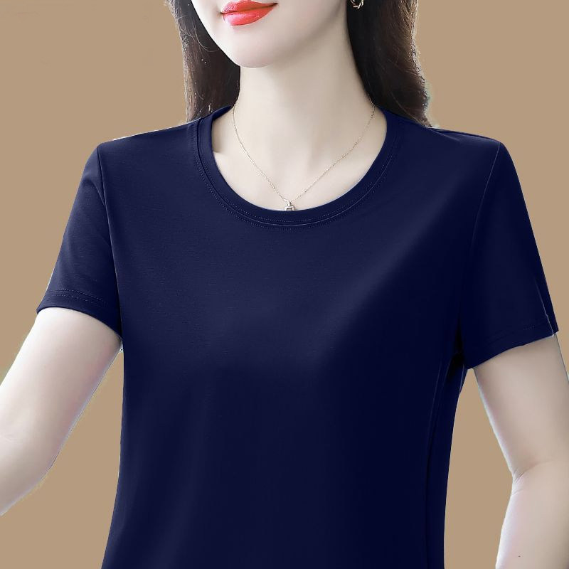 中老年女装妈妈纯棉短袖t恤2024